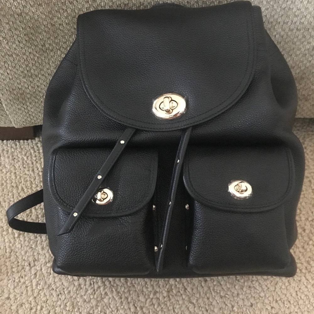 LEATHER COACH BACKPACK NEW